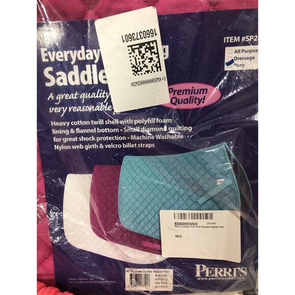 Perri’s Everyday Saddle Pad Poly fill Flannel Quilted Weather Weaver Rope - Picture 3 of 8